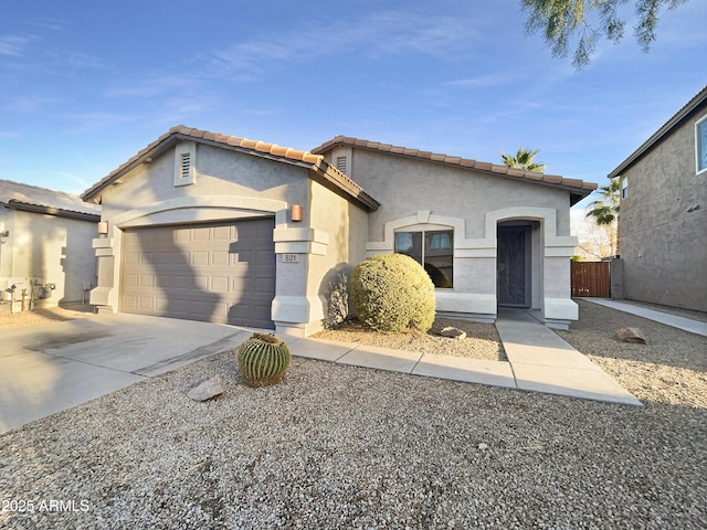 view of front of house with a garage