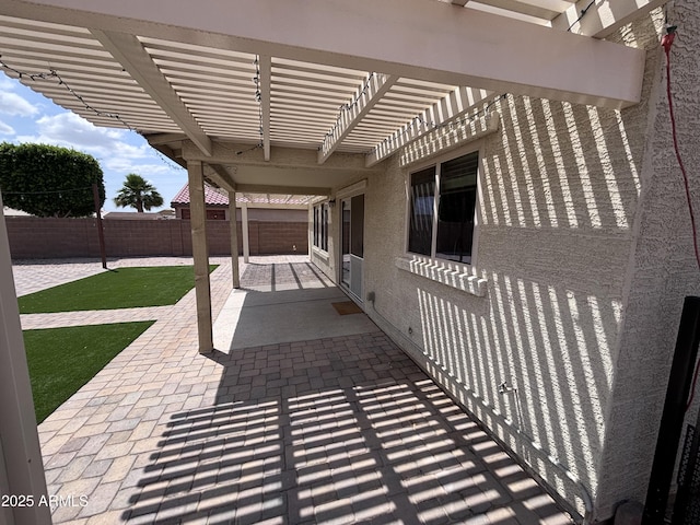 18629 W Fulton St, Goodyear, AZ 85338 - view of patio / terrace featuring a pergola and a fenced backyard