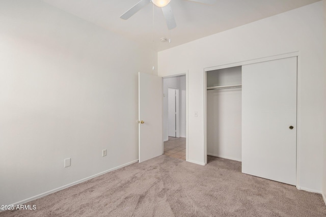 1501 S 122nd Ave, Avondale, AZ 85323 - unfurnished bedroom featuring carpet, a closet, and a ceiling fan