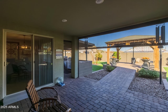 view of patio / terrace featuring a gazebo