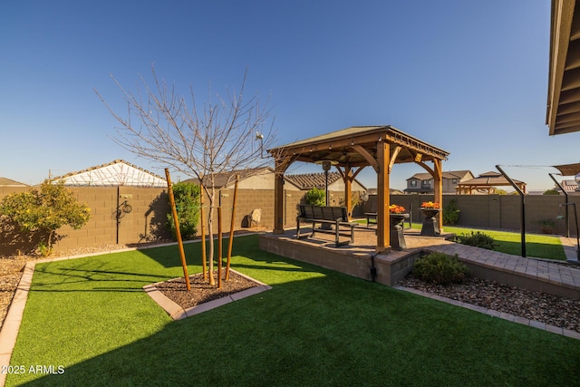 view of yard with a gazebo