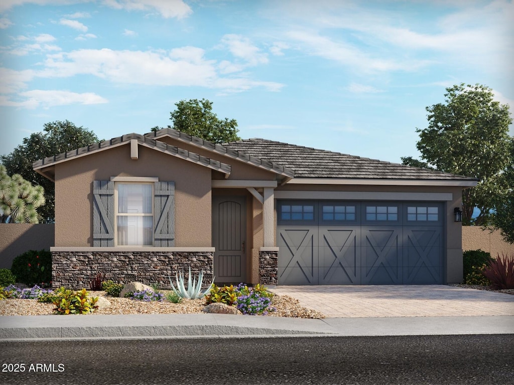 view of front of home featuring a garage