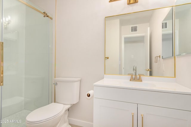1906 N Evergreen St, Chandler, AZ 85225 - bathroom with toilet, baseboards, a stall shower, and vanity