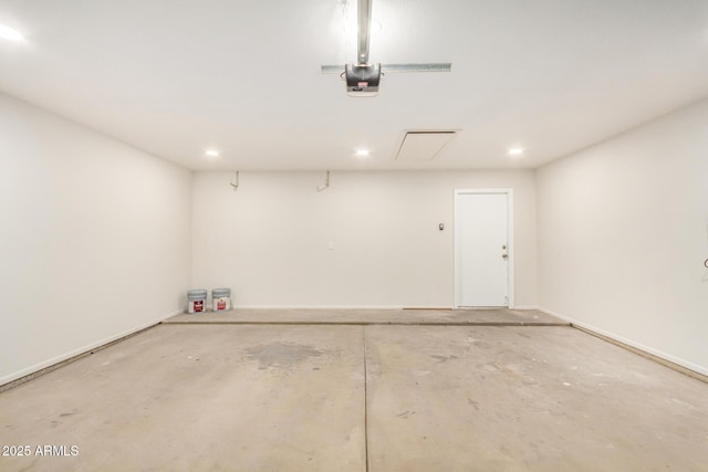 1906 N Evergreen St, Chandler, AZ 85225 - garage featuring a garage door opener, recessed lighting, and baseboards