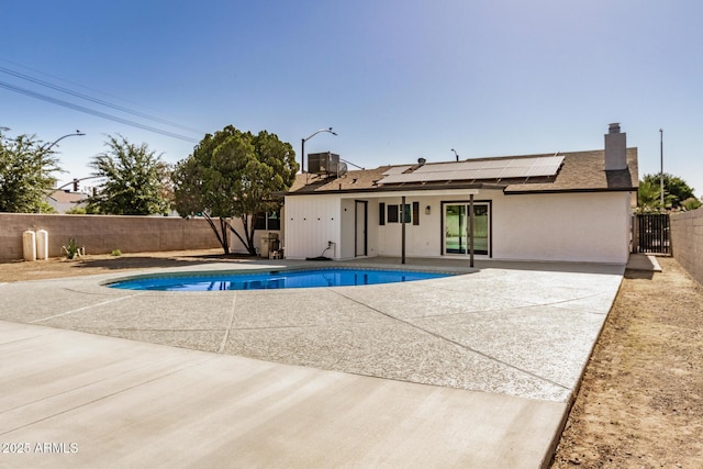 1906 N Evergreen St, Chandler, AZ 85225 - view of pool featuring a fenced backyard, a patio, a gate, and central AC