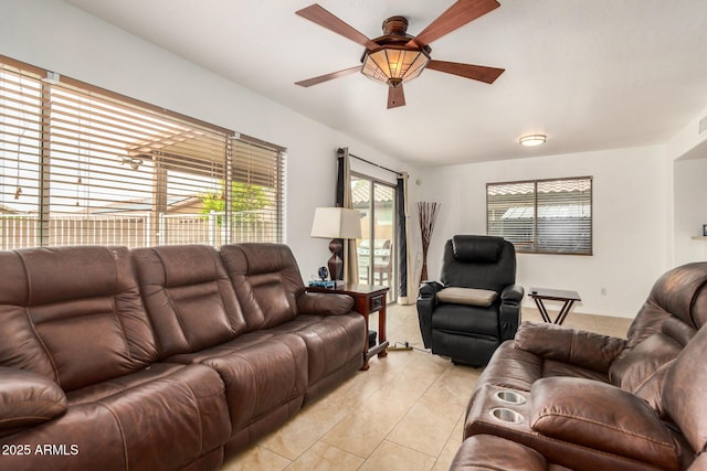 5220 W Desert Ln, Laveen, AZ 85339 - living area with ceiling fan and light tile patterned flooring