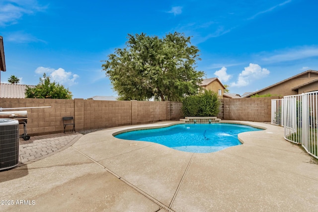 5220 W Desert Ln, Laveen, AZ 85339 - view of pool with a patio, a fenced backyard, and central AC