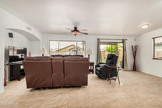 5220 W Desert Ln, Laveen, AZ 85339 - living room with a ceiling fan and baseboards