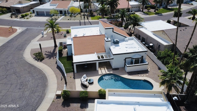 aerial view featuring a residential view