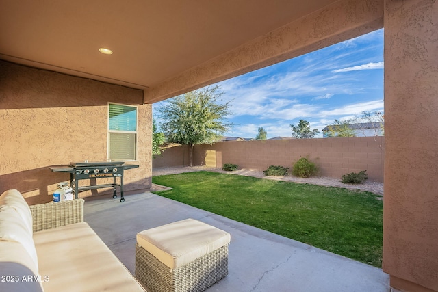 view of patio / terrace with area for grilling