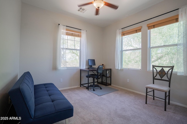34979 N 30th Ave, Phoenix, AZ 85086 - carpeted office featuring plenty of natural light, a ceiling fan, and baseboards