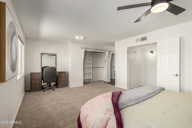 14235 N 26th Ln, Phoenix, AZ 85023 - bedroom featuring carpet, a desk, a ceiling fan, and a closet