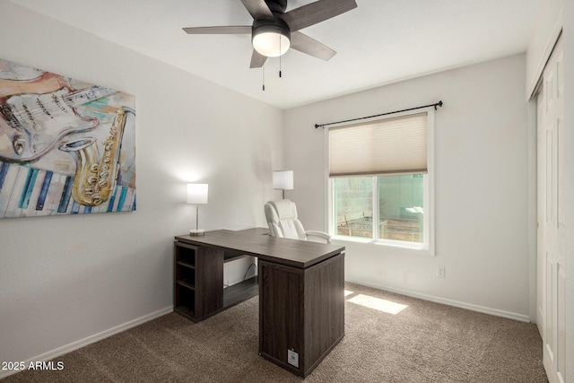 14235 N 26th Ln, Phoenix, AZ 85023 - carpeted office space with baseboards and a ceiling fan