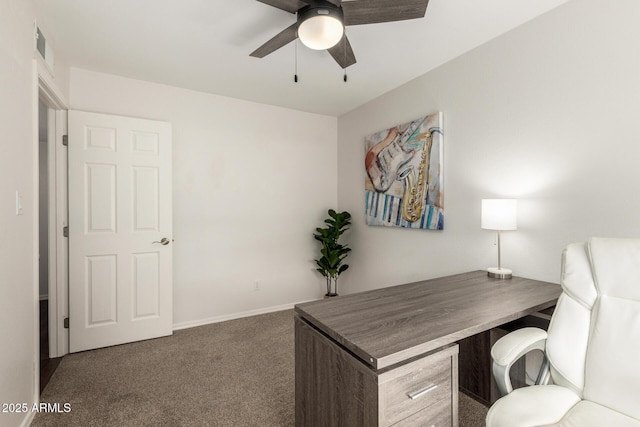 14235 N 26th Ln, Phoenix, AZ 85023 - carpeted office space with ceiling fan and baseboards