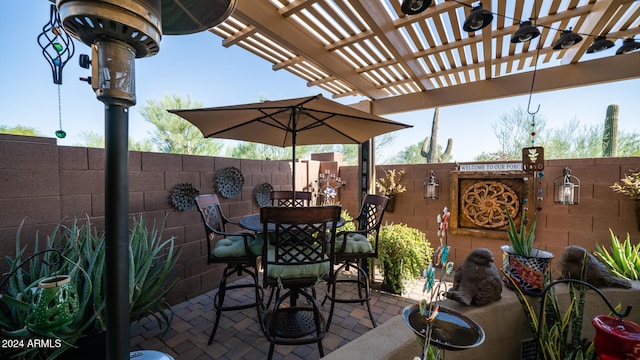 view of patio with a pergola