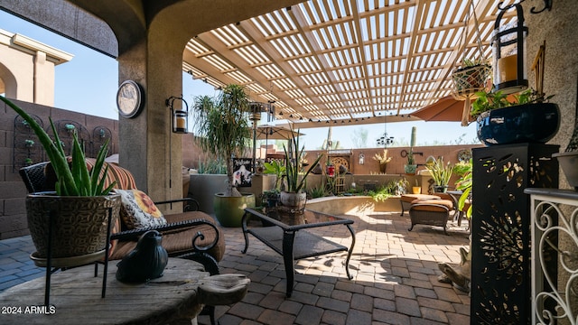 view of patio with a pergola