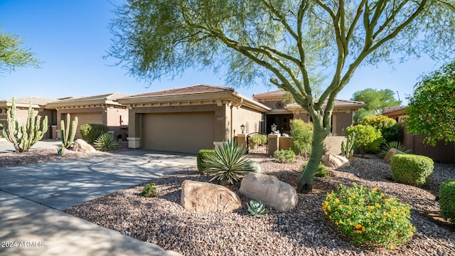 view of front of property featuring a garage