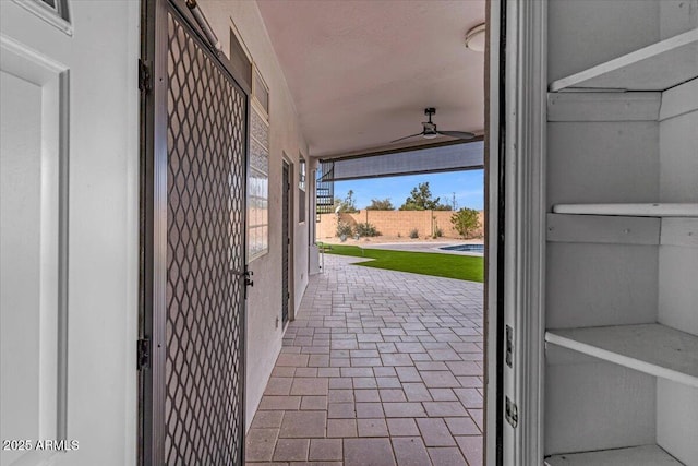 interior space with fence