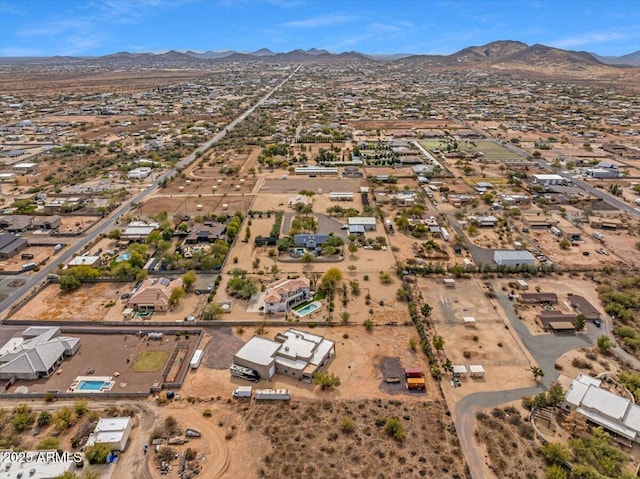 aerial view with a mountain view