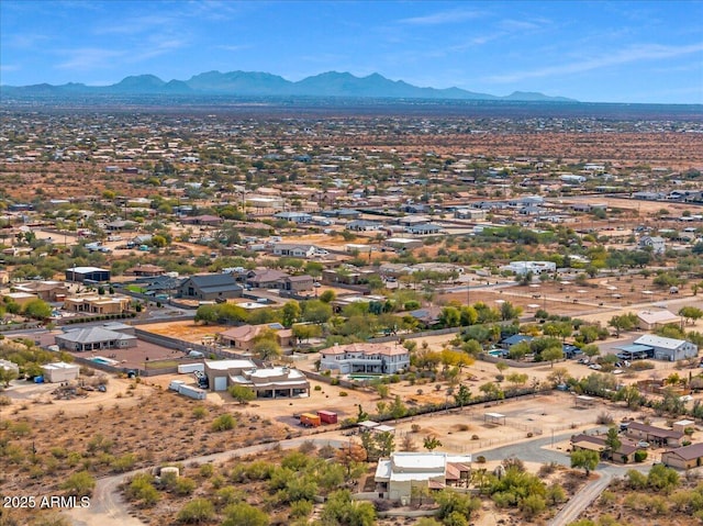 bird's eye view with a residential view and a mountain view