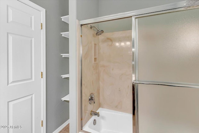 bathroom featuring bathing tub / shower combination