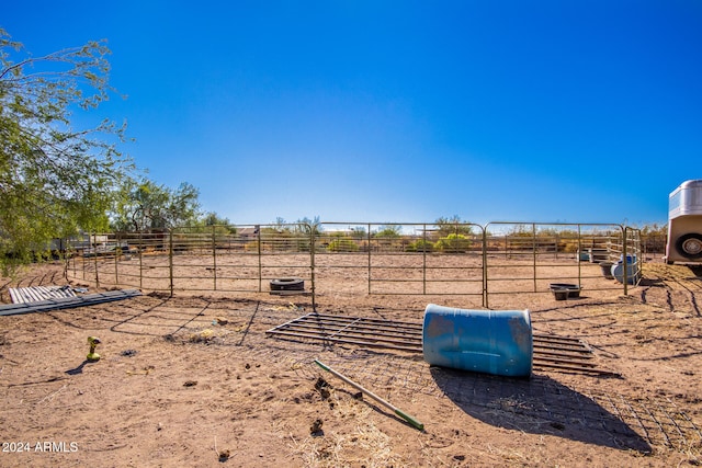 view of yard featuring a rural view