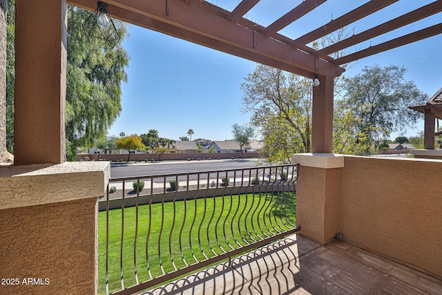 balcony with a pergola