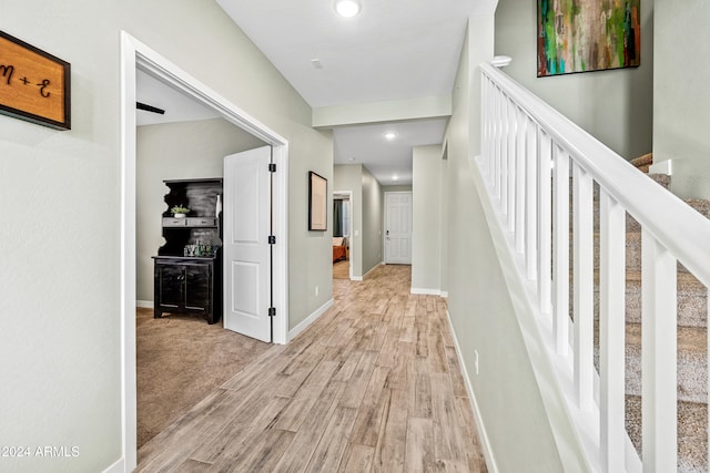 hallway featuring light hardwood / wood-style floors