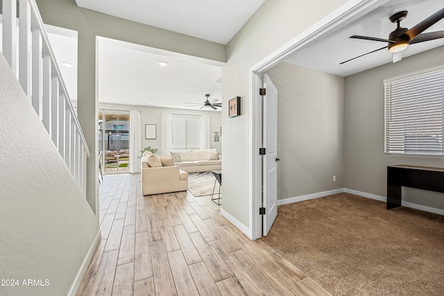 hallway featuring light wood-type flooring