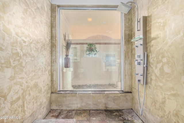 bathroom featuring a shower