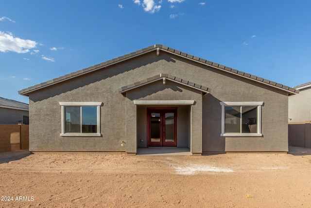 view of front of property featuring french doors