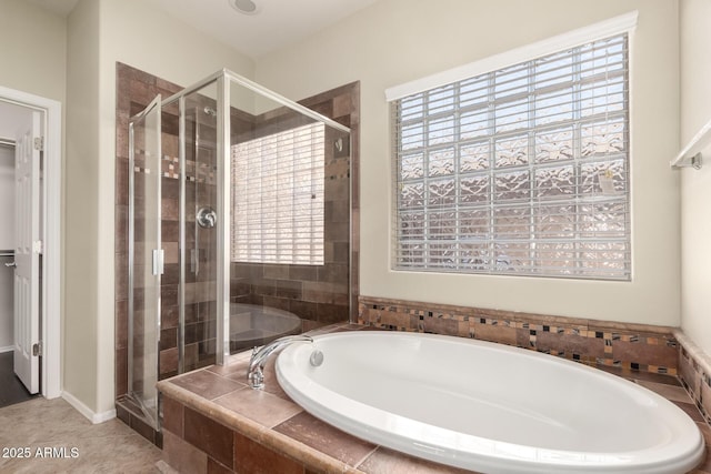 10910 E Sebring Ave, Mesa, AZ 85212 - full bathroom with a garden tub, a stall shower, and plenty of natural light
