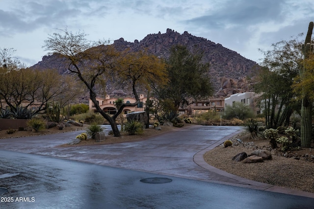 view of road featuring a mountain view