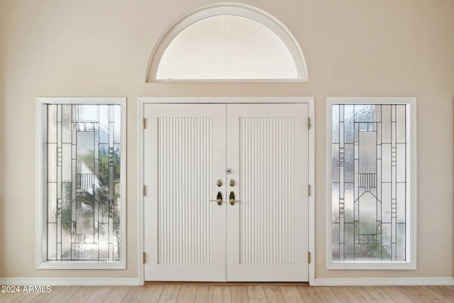 entryway featuring light hardwood / wood-style flooring