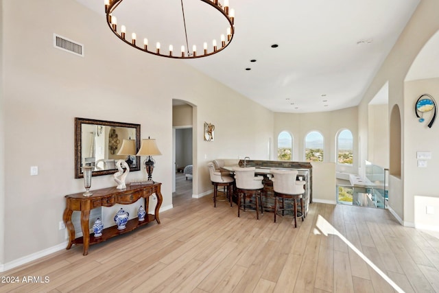 dining room featuring light hardwood / wood-style floors