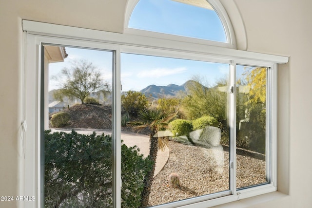 doorway with a mountain view