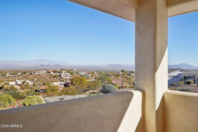 balcony with a mountain view