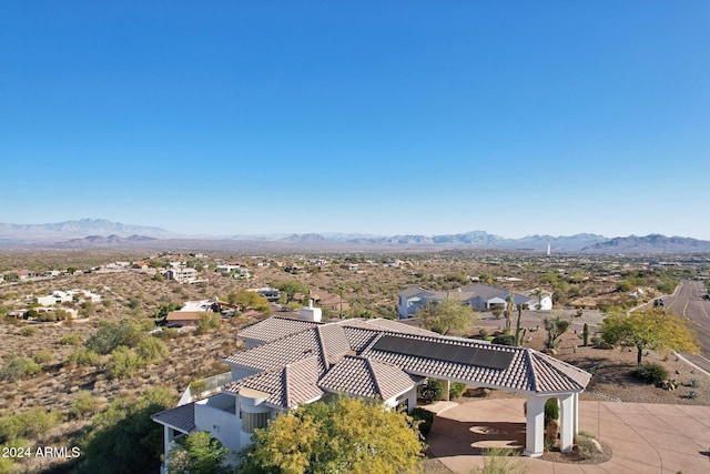 aerial view featuring a mountain view