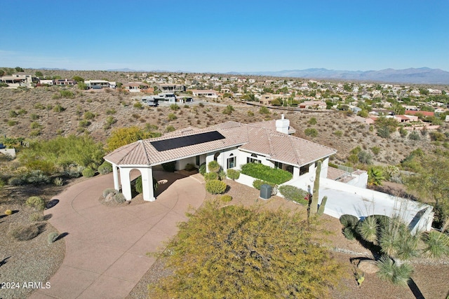 aerial view with a mountain view