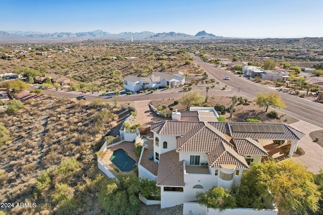 bird's eye view with a mountain view