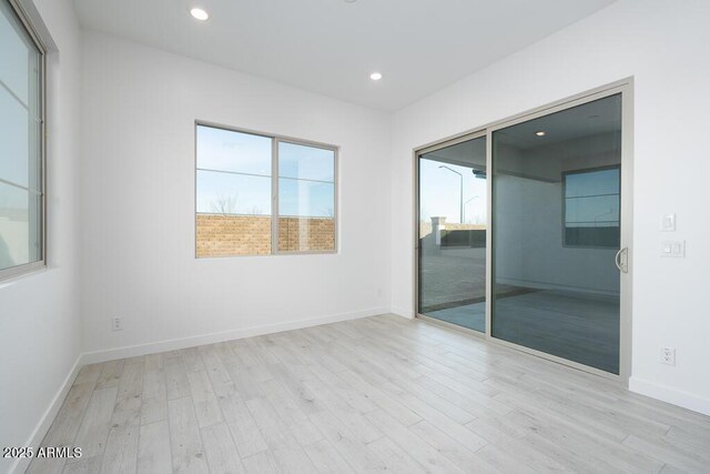 empty room featuring light wood-type flooring