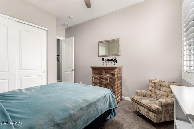 10542 W Electra Ln, Peoria, AZ 85383 - carpeted bedroom featuring baseboards, a closet, and a ceiling fan
