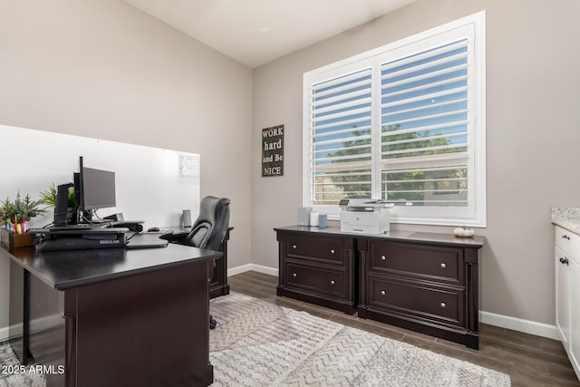 10542 W Electra Ln, Peoria, AZ 85383 - office space with baseboards and dark wood-style floors