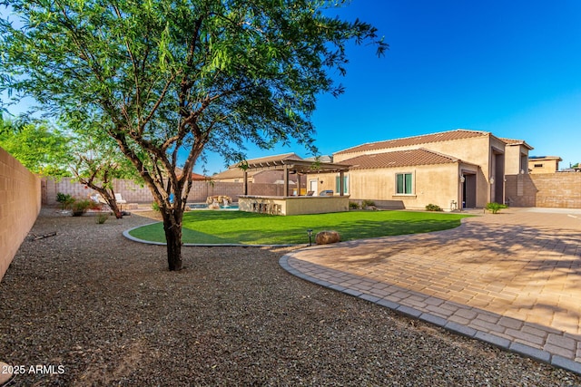 10542 W Electra Ln, Peoria, AZ 85383 - rear view of house featuring stucco siding, a tile roof, and a patio