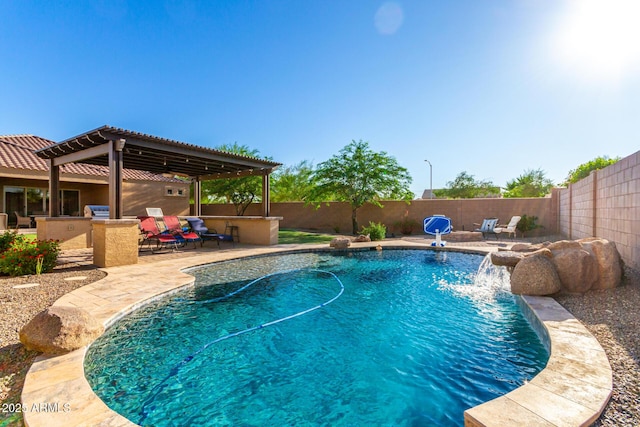 10542 W Electra Ln, Peoria, AZ 85383 - view of pool featuring a fenced backyard, a pergola, and a patio