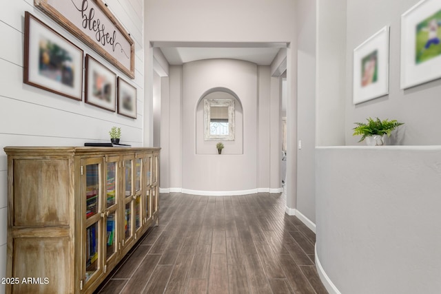 10542 W Electra Ln, Peoria, AZ 85383 - hall with dark wood-style flooring and baseboards