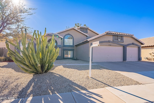 view of front of home with a garage