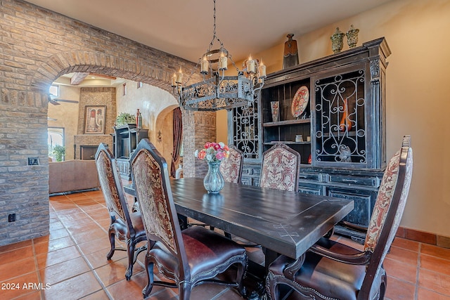 dining area featuring tile patterned floors