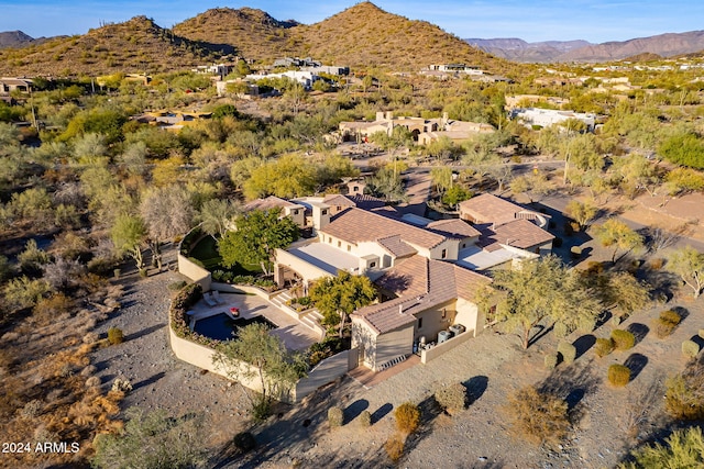 aerial view with a mountain view