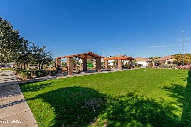 view of yard featuring a gazebo